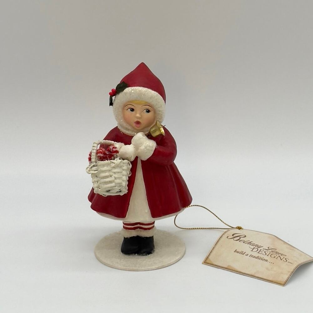 Bethany Lowe Little Caroling Lucy With Bell Christmas Figurine NEW